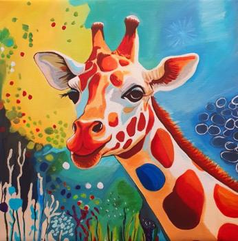 abstrakte kunst kaufen original Giraffe